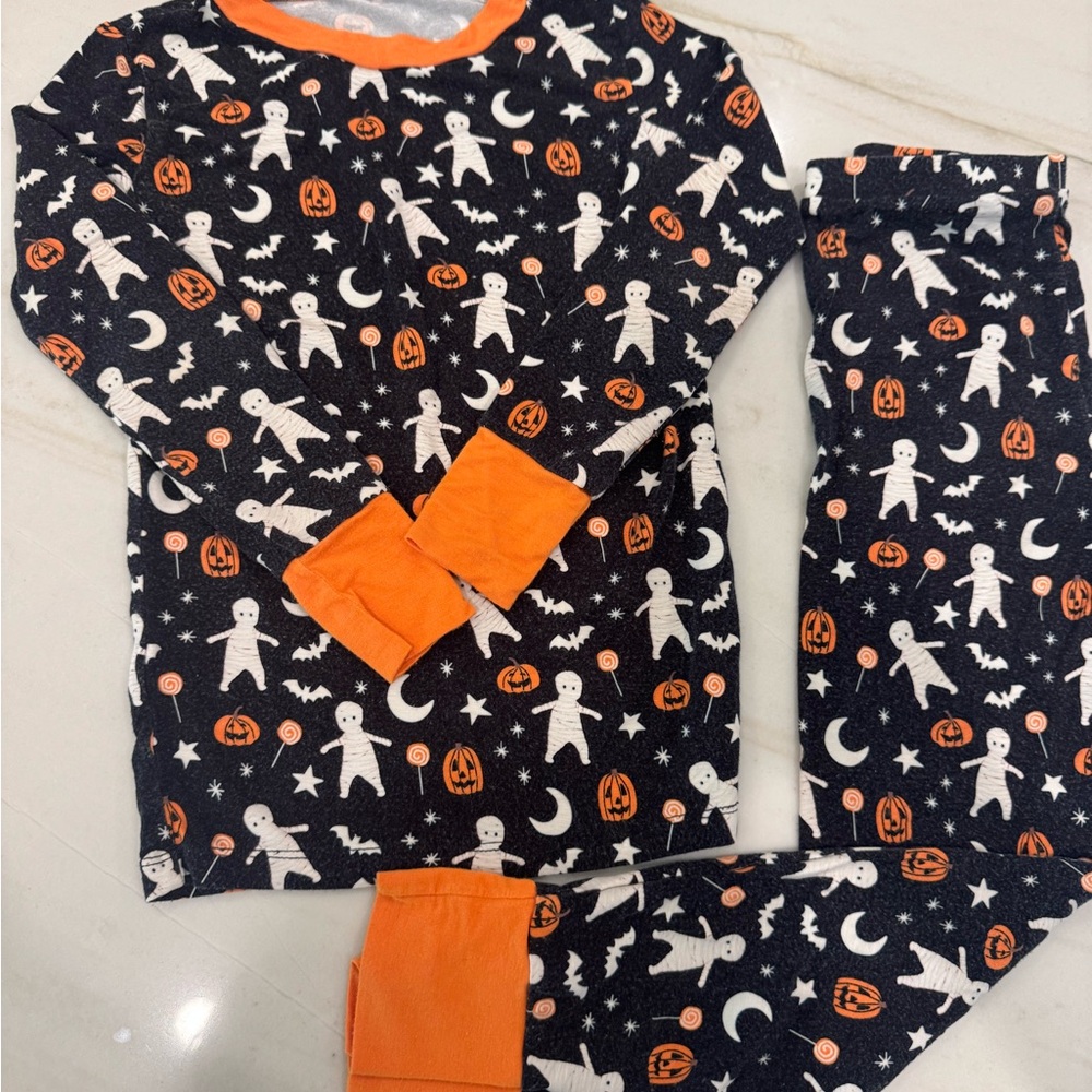 Kids Halloween Pajamas - Black and Orange